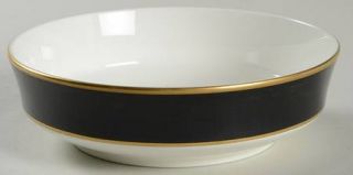Mikasa Onyx Coupe Soup Bowl, Fine China Dinnerware   Black Rim,White Center,Gold