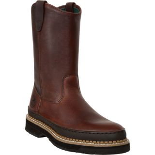 Georgia Giant 9 Inch Wellington Pull On Work Boot   Soggy Brown, Size 12, Model