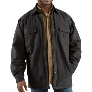 Carhartt Quilt Lined Chore Flannel Shirt Jac   Black, Small, Model 100093