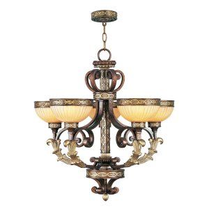 LiveX Lighting LVX 8545 64 Palacial Bronze with Gilded Accents Seville Chandelie