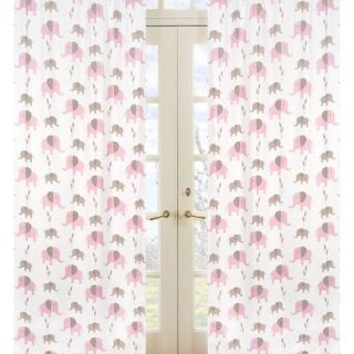 Sweet Jojo Designs Elephant panels   Pink Print