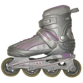 Girls Roces Adjustable Inline Skates   Silver/ Purple (Medium)