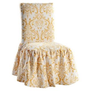 Demask Dining Room Chair Slipcover   Yellow/White