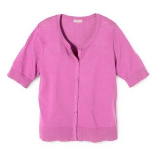 Merona Womens Plus Size Short Sleeve Cardigan Sweater   Pink X