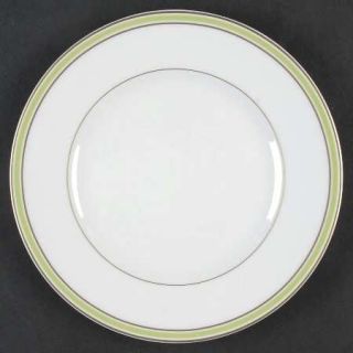 Waterford China Golden Apple Salad Plate, Fine China Dinnerware   Green Band Or