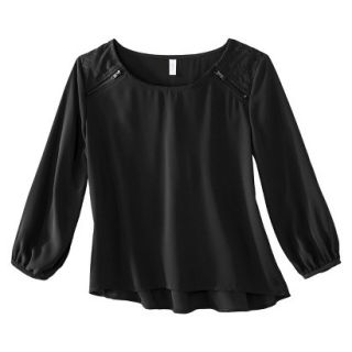 Xhilaration Juniors Long Sleeve Quilted Top   Black XL(15 17)