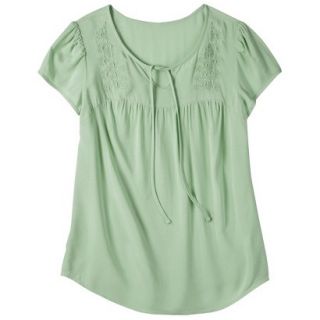 Mossimo Supply Co. Juniors Challis Embroidered Top   Foamy Sea L(11 13)