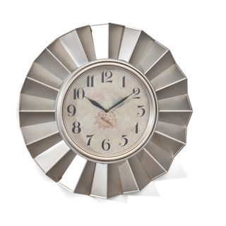 Elements 20 inch Silver Fan Wall Clock