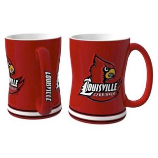 Boelter Brands NCAA 2 Pack Louisville Cardinals Sculpted Relief Style Coffee