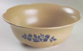 Pfaltzgraff Folk Art Party Bowl, Fine China Dinnerware   Blue Floral Design On T
