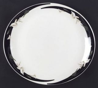 Sango Black Lilies (Buffet) Dinner Plate, Fine China Dinnerware   Black,Gray,Whi