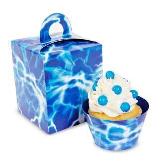 Blue Lightening Cupcake Boxes