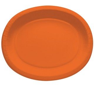 Sunkissed Orange Oval Banquet Plates