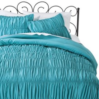 Xhilaration Ruched Textured Comforter Set   Turquoise(Twin/XL)