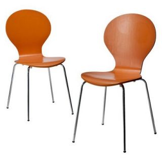 Dining Chair Stacking Chair   Orange   Set of 2