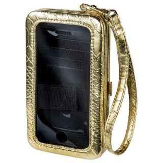 Textured Phone Case Wallet   Gold