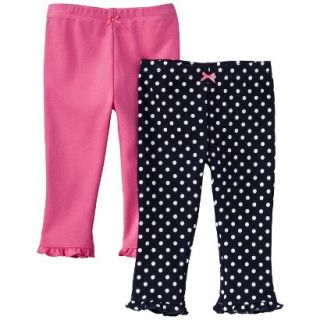 Just One YouMade by Carters Newborn Girls 2 Pack Pant   Pink/Navy 9 M