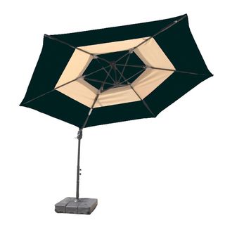 At Leisure 10 foot Green And Tan Umbrella And Base Green Size 10 foot