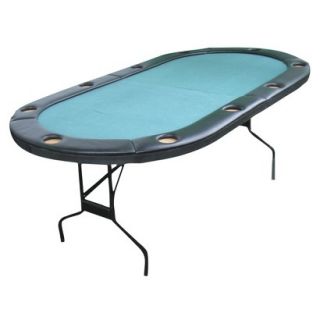 Folding Poker Table   Black with Green