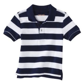 Cherokee Infant Toddler Boys Short Sleeve Rugby Striped Polo Shirt   Fresh