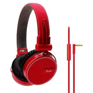 iLuv ReF Deep Bass Canvas On Ear Headphones   Red