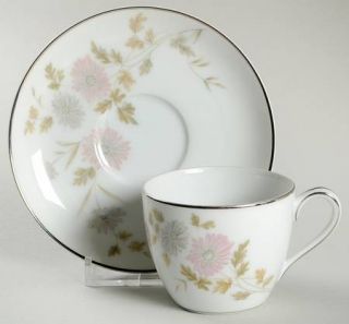 Noritake Barbara Flat Demitasse Cup & Saucer Set, Fine China Dinnerware   Pink &