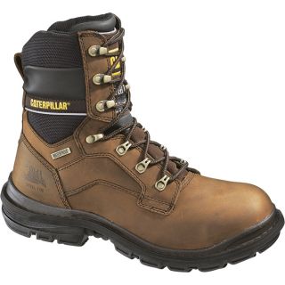 CAT Generator 8 Inch Waterproof Steel Toe Work Boot   Dark Brown, Size 7 Wide,