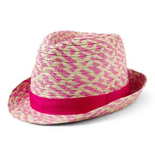 JOE FRESH Patterned Straw Fedora Hat   Girls, Pink, Girls