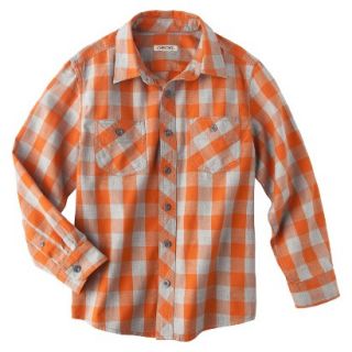 Boys Button Down Shirt   Luau Orange XL
