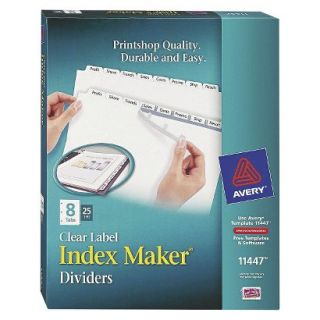 Avery Index Maker Label Dividers With 8 Tab, Letter   Clear (25 Per Pack)