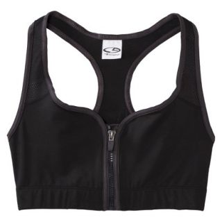 C9 by Champion Womens Zip Compression Bra With Mesh   Limo Black XL