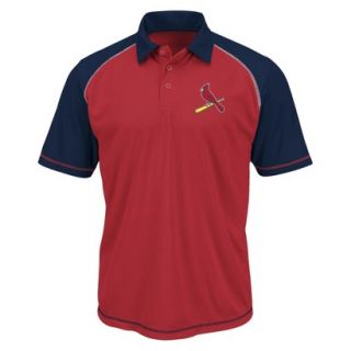 MLB Mens St. Louis Cardinals Synthetic Polo T Shirt   Red/Navy (L)
