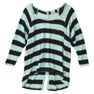 Mossimo Supply Co. Juniors Striped Button Back Sweater   Blue/Mint S(3 5)