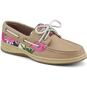 Sperry Top Sider Womens Bluefish 2 Eye Linen Rose Floral Shoes, Size 7.5 M   9266669