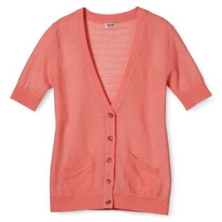 Mossimo Supply Co. Juniors Short Sleeve Cardigan   Coral S(3 5)