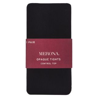 Merona Control Top Opaque Womens Tights   Black 2X