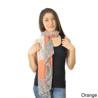 La77 Polka Dot And Rose Scarf Orange Size One Size Fits Most