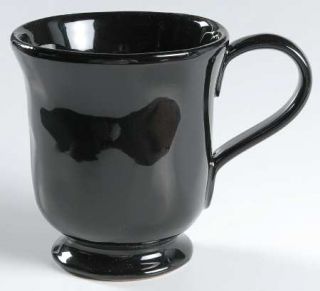 Vietri (Italy) Chiaroscuro Footed Mug, Fine China Dinnerware   Taupe Or Black, T