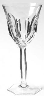 Unknown Crystal Unk3492 Wine Glass   Panels,Multisided Stem&Foot,Clear