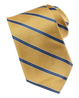 Striped Silk Tie, Gold/Navy