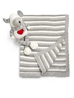 Elegant Baby Infants Two Piece Knittie Bittie Blanket & Lovely Lambie Set   Cre