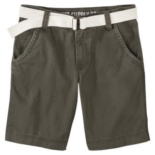 Mossimo Supply Co. Mens Belted Flat Front Shorts   Muddied Basil 38