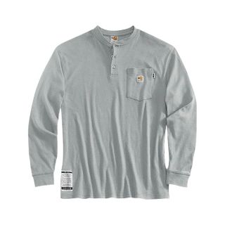 Carhartt Flame Resistant Long Sleeve T Shirt   Light Gray, 4XL, Big Style,