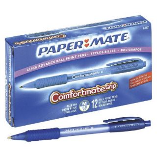 Paper Mate ComfortMate Grip Ballpoint Pen, Medium   Blue Ink (12 Per Pack)