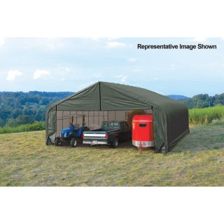 ShelterLogic Peak Style 30ft.W Garage/Storage Shelter   Green, 24ft.L x 30ft.W