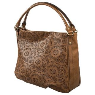 Merona Hobo Handbag with Perforated Front   Brown