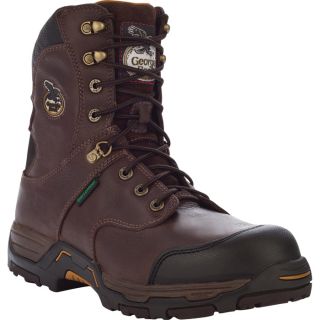 Georgia 8 Inch Diamond Trax Steel Toe Waterproof Work Boot   Brown, Size 13,