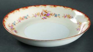 National China (Japan) Wembley Coupe Soup Bowl, Fine China Dinnerware   Red Edge