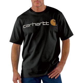 Carhartt Short Sleeve Logo T Shirt   Black, 2XL, Model K195