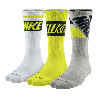 Nike 3 pk. Dri FIT Crew Socks, Black/White, Mens